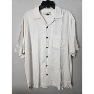 Tommy Bahama 100% Silk SS BU, Casting Agent Design, Off White. Size Small